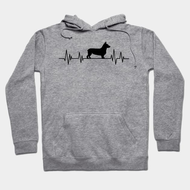 corgi Heartbeat dog Heartbeat corgis Silhouette Hoodie by mezy